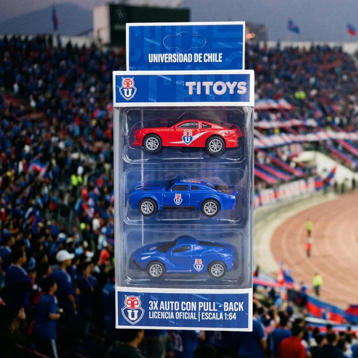 Set 3 Autos de Colección Universidad de Chile Escala 1:64 2