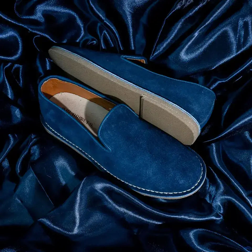 Alpargatas de Hombre en piel - Color azul marino 3