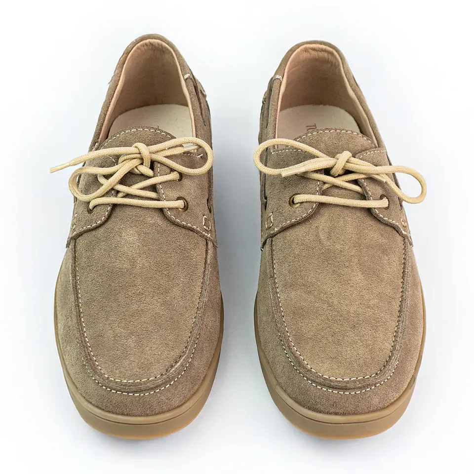 Kintyre Apache shoes in split leather - Beige color 3