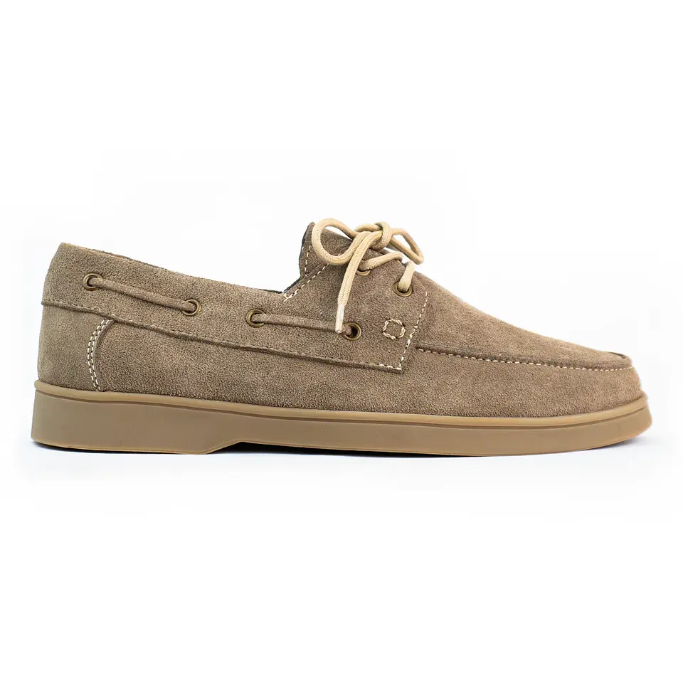 Kintyre Apache shoes in split leather - Beige color 1