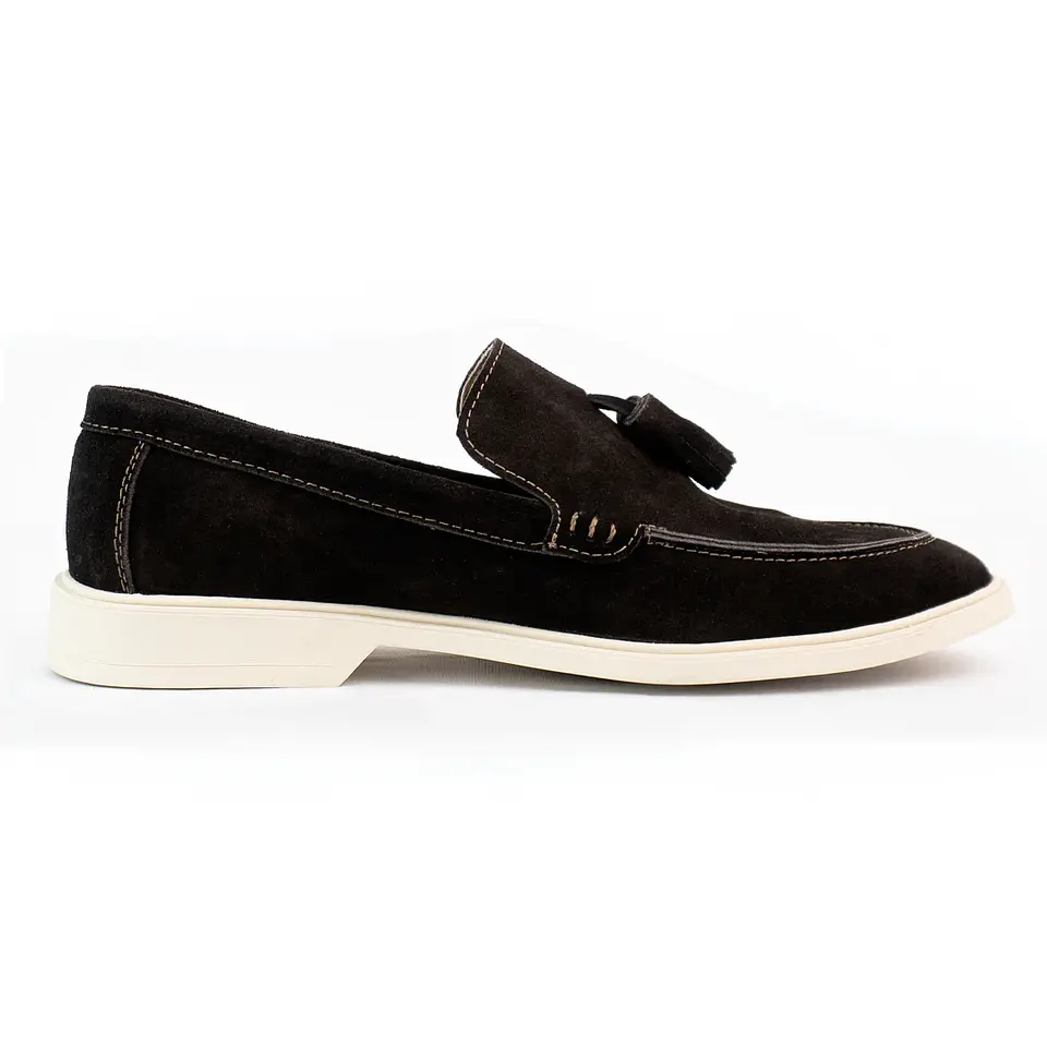 Mocasines para hombre en cuero carnaza - TARTÁN - Color chocolate 1