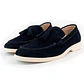 Men's Leather Loafers - Tartan - Blue - thumbnail 2