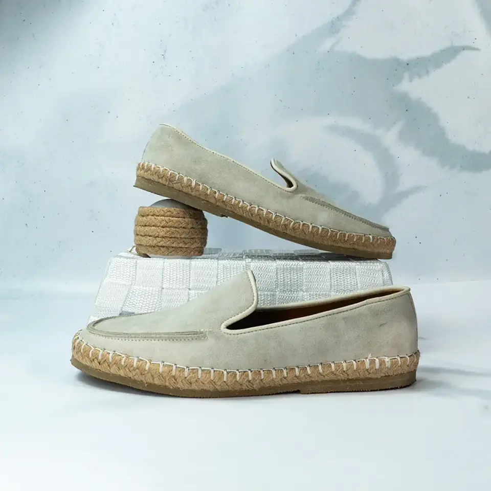 Men's espadrilles in vanilla-colored leather - CELT 3