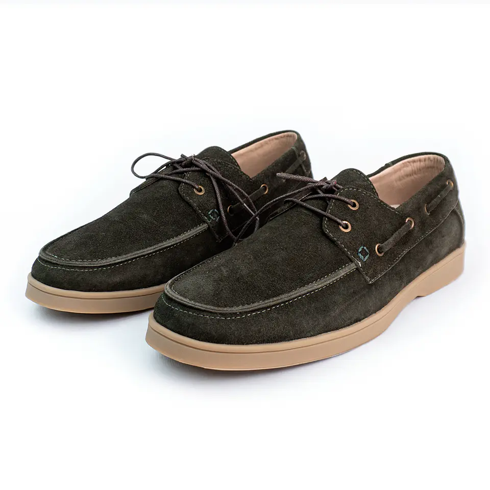 Zapatos apache Kintyre en cuero carnaza - Color verde oliva 2