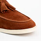 Men's suede leather loafers - TARTAN - Terracotta color - thumbnail 4