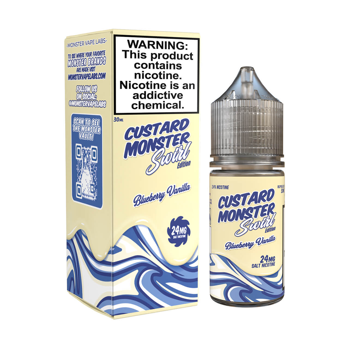 CUSTARD MONSTER SWIRL EDITION BLUEBERRY VAINILLA SALT 30 ML 24 MG 1