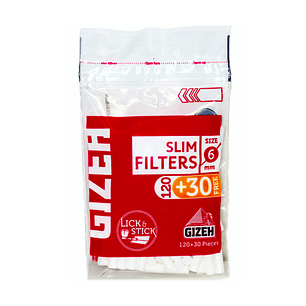 FILTRO GIZEH ROJO SLIM 6MM 12+30 CON PEGAMENTO 20 UNID