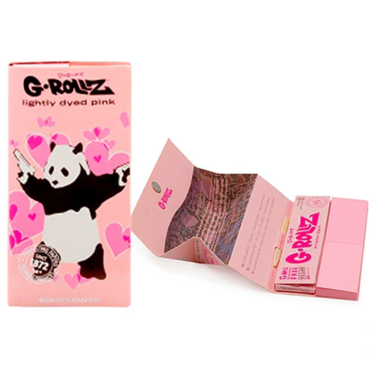 PAPELILLOS G ROLLZ KING SIZE + TIP + TRAY BASKET PINK PANDA NIÑO 1