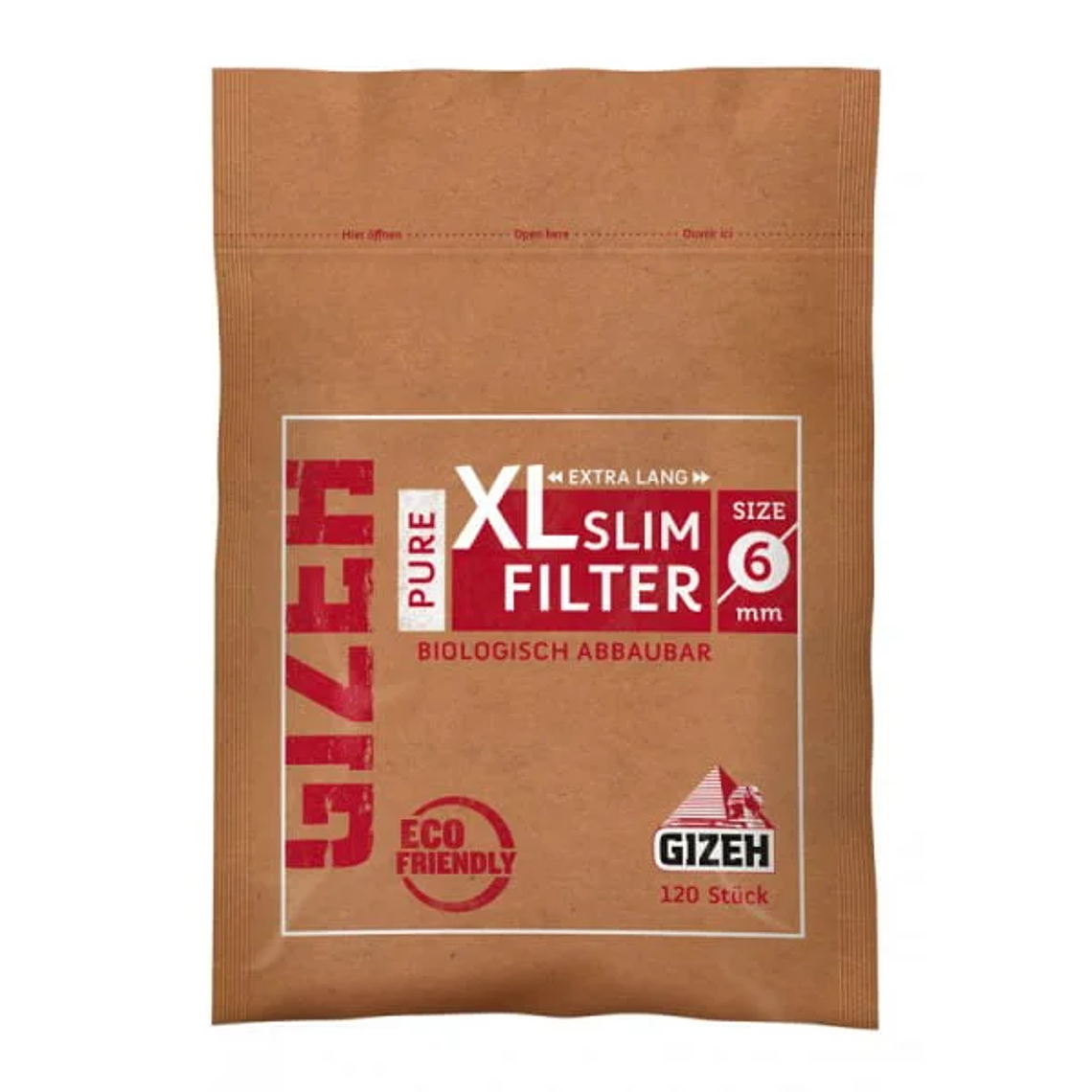 FILTRO GIZEH PURE ORGANICO BIODEGRADABLE XL SLIM 120 UNID 1