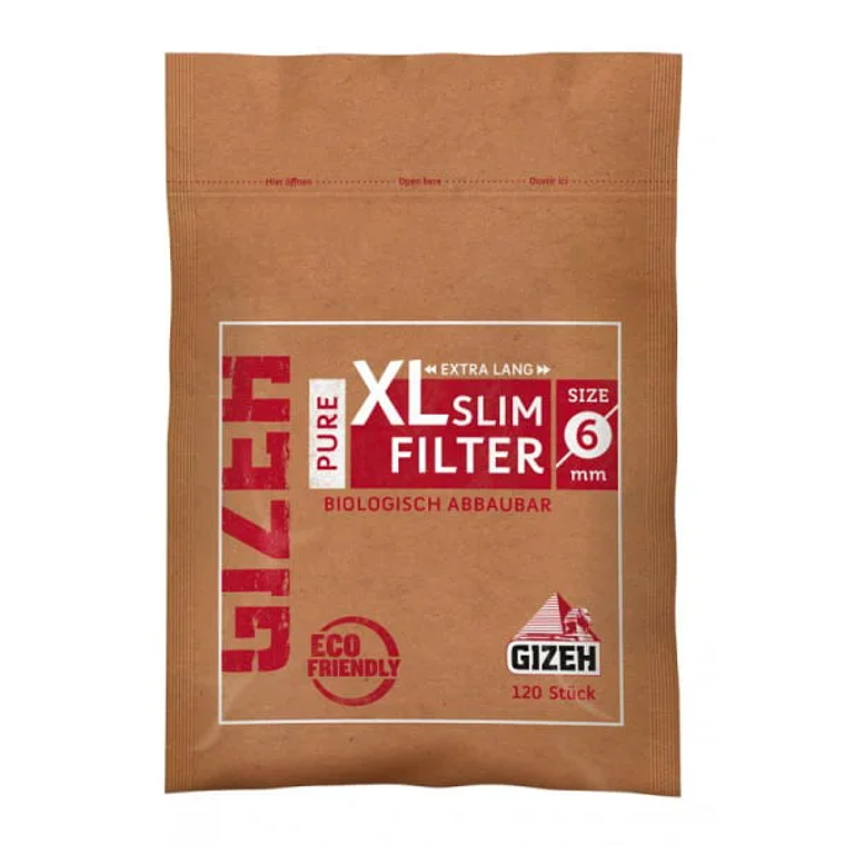 FILTRO GIZEH PURE ORGANICO BIODEGRADABLE XL SLIM 120 UNID 1