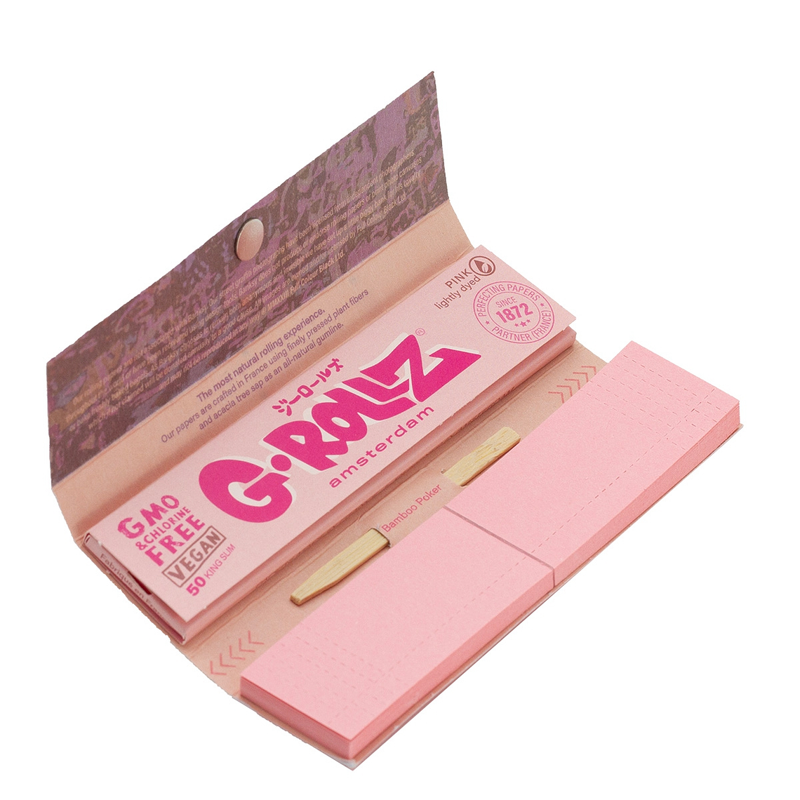 PAPELILLOS G ROLLZ KING SIZE + TIP + TRAY BASKET PINK CONEJO PAREJA 1
