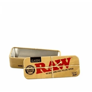 CAJITA METÁLICA RAW PARA PREENROLADOS 1 1/4