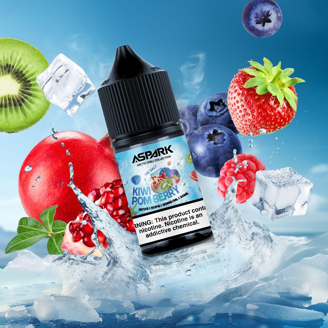NIC SALT ASPARK ARCTIC CHILL KIWI POM BERRY 30 ML 30 MG 1