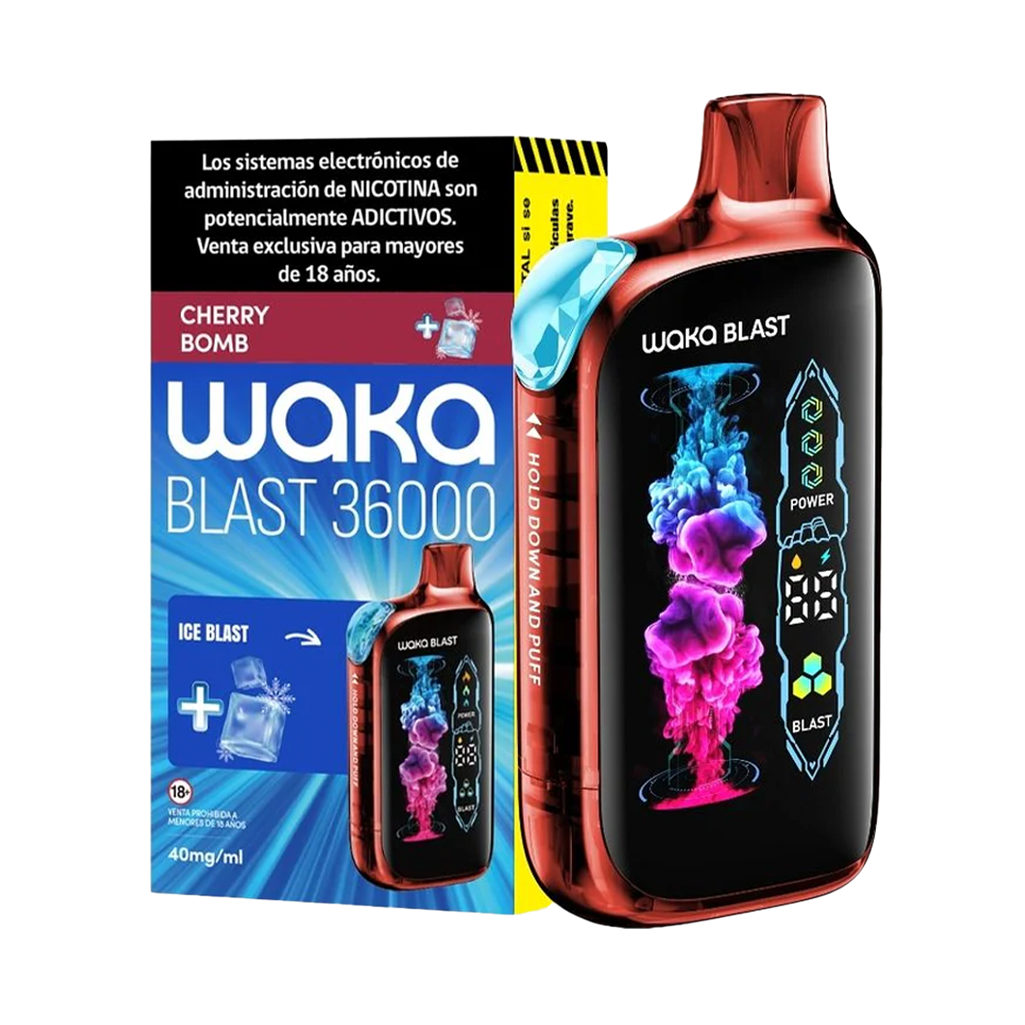 WAKA BLAST CHERRY BOMB+ICE BLAST 40MG/ML 1