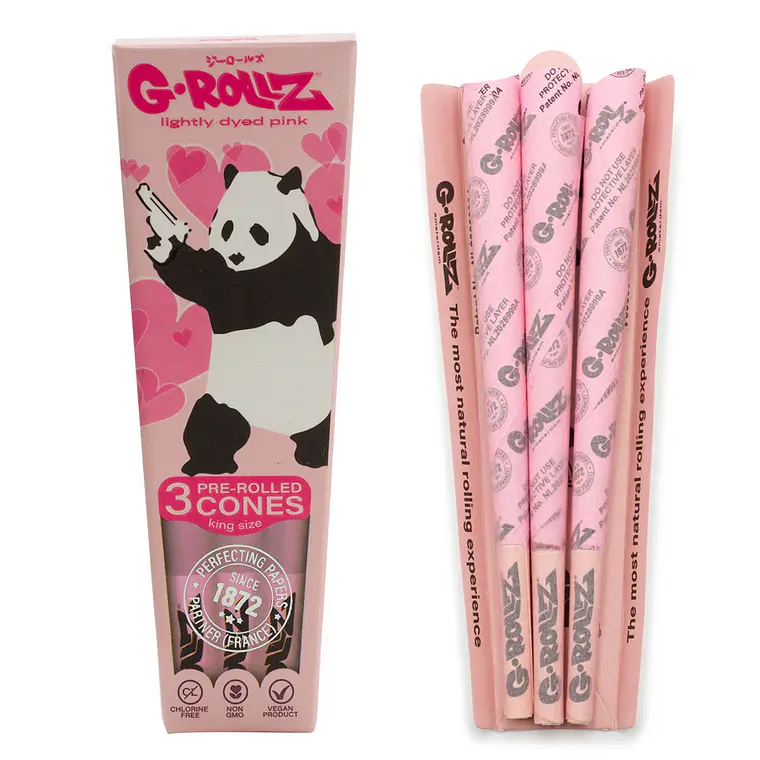 Conos G-Rollz King Size PANDA PINK (3 conos) 1