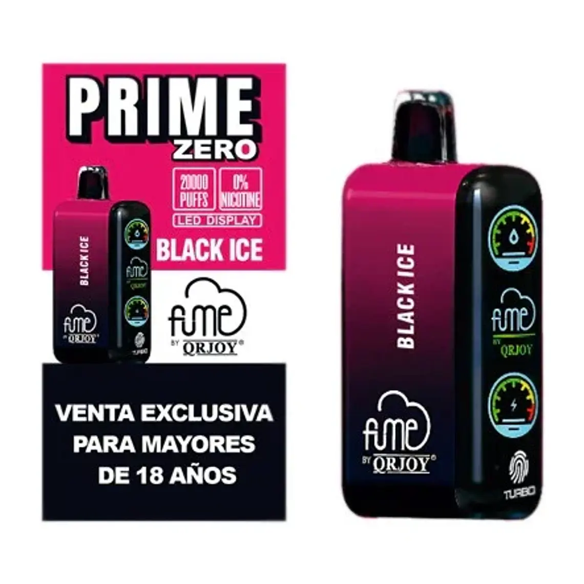 Fume Prime Zero Black Ice 20000 Puff 0% Nic 1