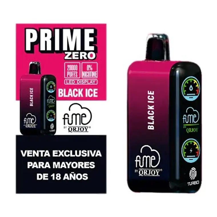Fume Prime Zero Black Ice 20000 Puff 0% Nic 1