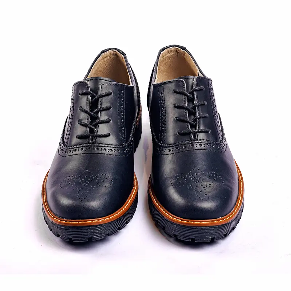 Zapatos oxford mujer en cuero negros 