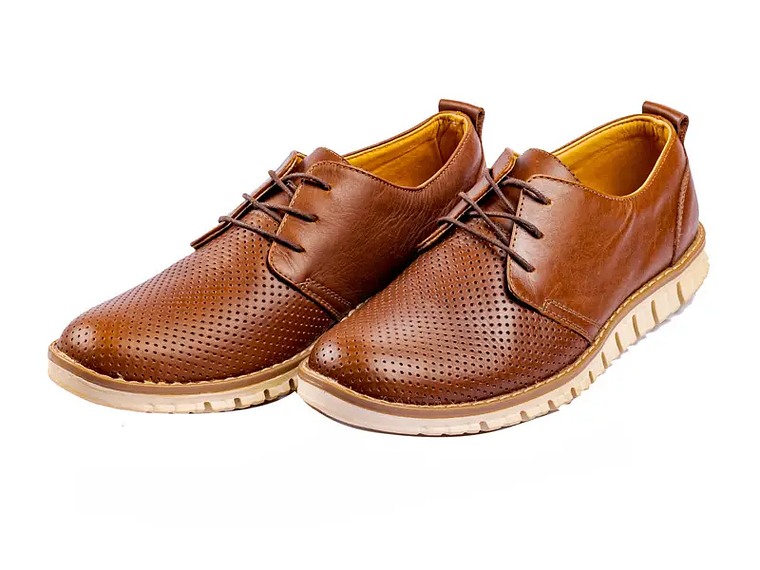 Zapatos hombre con textura de puntos en cuero 2