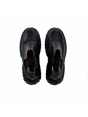 Botas chelsea mujer cuero liso color negro