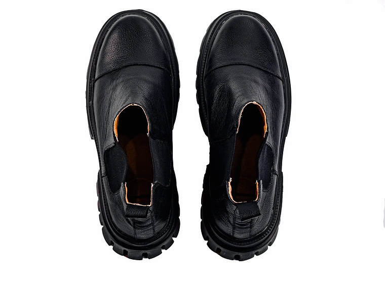 Botas chelsea mujer cuero liso color negro 2