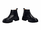 Botas chelsea mujer cuero liso color negro - Miniatura 3