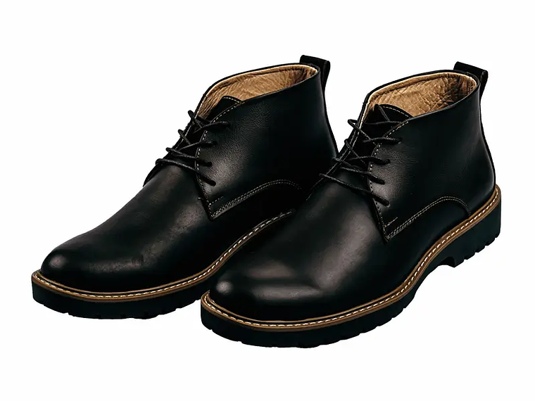 Botas para hombre en cuero liso color negro - ISLAY 1