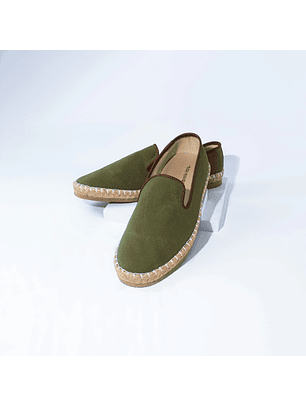 Alpargatas para hombre en lona de algodón reciclado color verde militar - KELLS