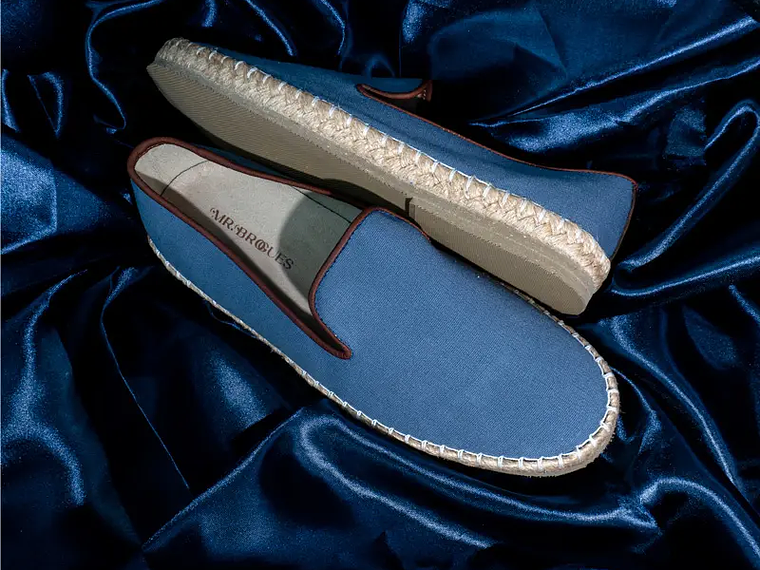 Alpargatas para hombre en lona color azul medio - KELLS 3