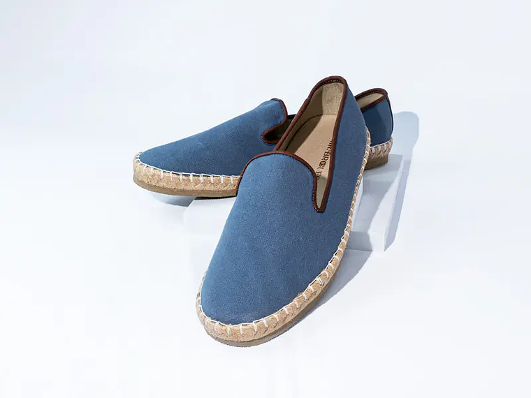 Alpargatas para hombre en lona color azul medio - KELLS 1