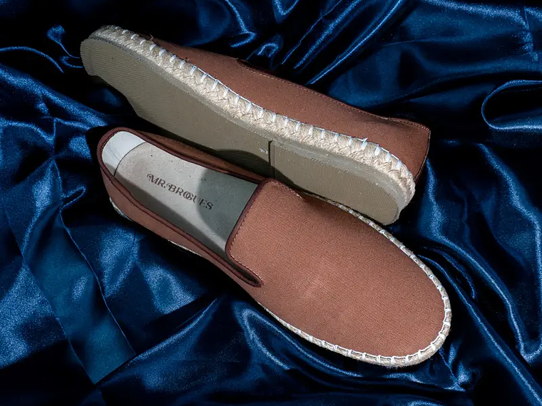 Alpargatas para hombre en lona de algodón reciclado color caramelo - KELLS 3