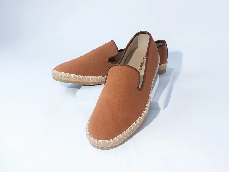 Alpargatas para hombre en lona de algodón reciclado color caramelo - KELLS 1