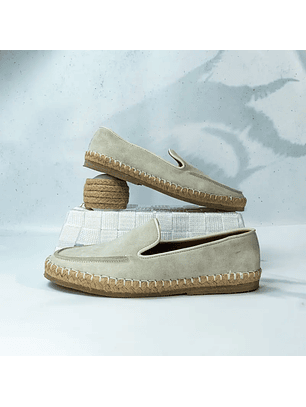 Alpargatas para hombre en cuero color vainilla - CELT