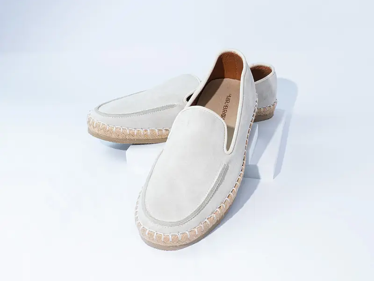 Alpargatas para hombre en cuero color vainilla - CELT 1