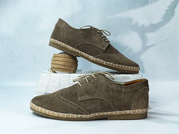 Alpargatas para hombre en lona de algodón reciclado color beige - BRAEMAR 2