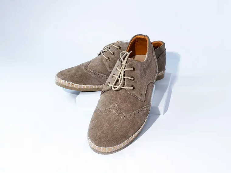 Alpargatas para hombre en lona de algodón reciclado color beige - BRAEMAR 1