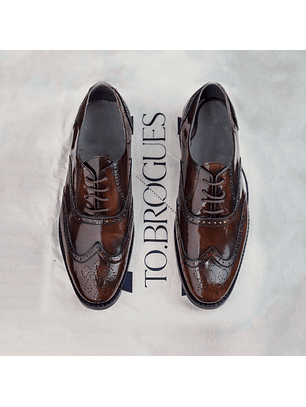Zapatos para hombre tipo Brogues en cuero charol - ECLIPSE