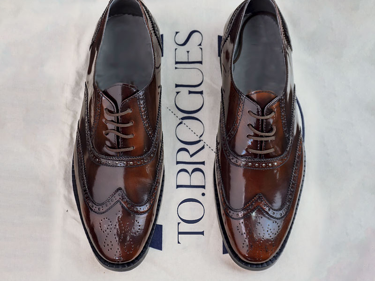 Zapatos para hombre tipo Brogues en cuero charol - ECLIPSE 2
