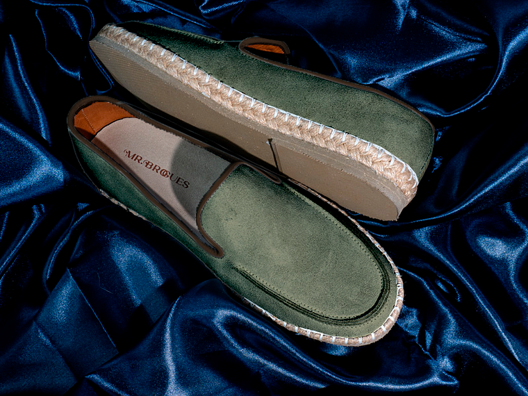 Alpargatas para hombre en cuero color verde agua - CELT 3