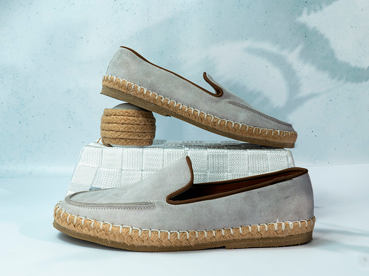 Alpargatas para hombre en cuero color gris - CELT 2