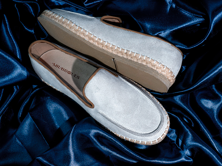 Alpargatas para hombre en cuero color gris - CELT 3