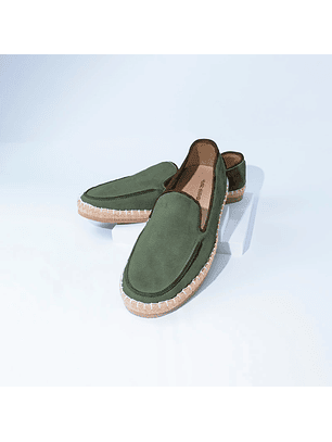 Alpargatas para hombre en cuero color verde agua - CELT