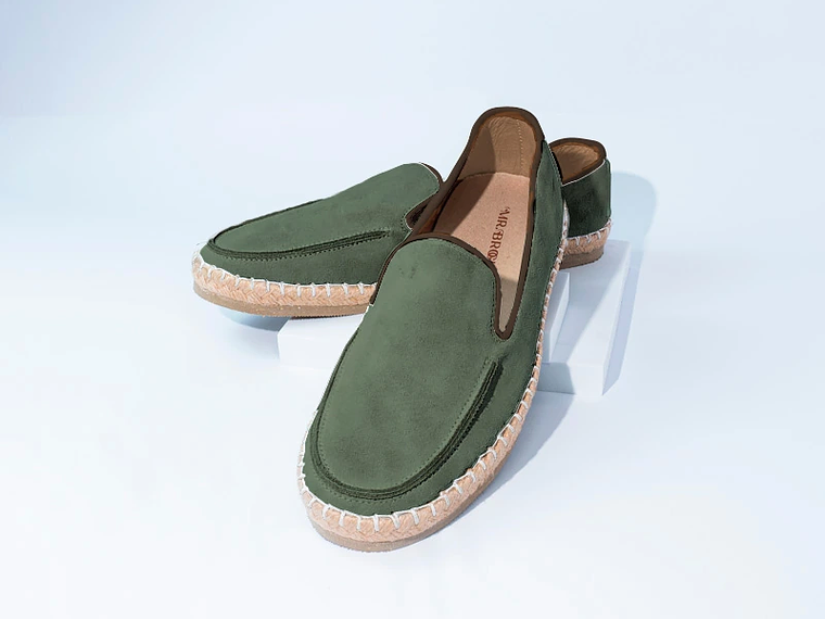 Alpargatas para hombre en cuero color verde agua - CELT 1