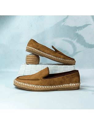 Alpargatas para hombre en cuero color caramelo - CELT