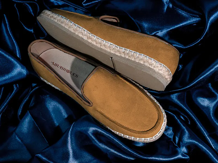 Alpargatas para hombre en cuero color caramelo - CELT 3