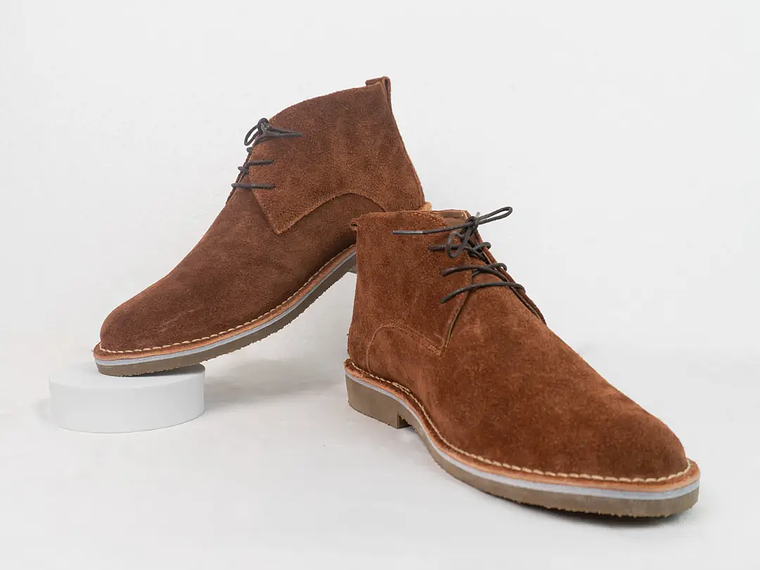 Botas sticher hombre en cuero carnaza color terracota 1