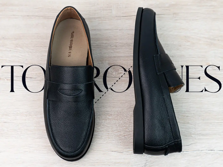 Mocasines para hombre en cuero liso color negro - ASCOT 2