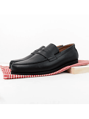 Mocasines para hombre en cuero liso color negro - ASCOT