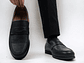 Mocasines para hombre en cuero liso color negro - ASCOT - Miniatura 3