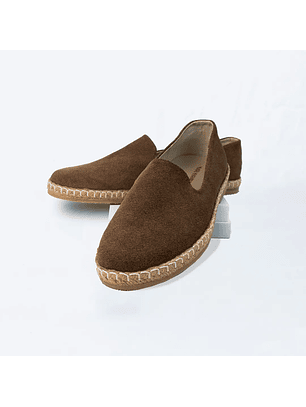Alpargatas para hombre en cuero color avellana - TERRA